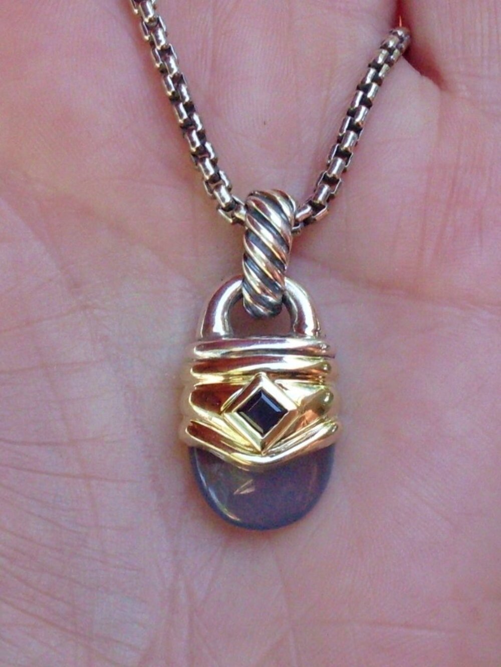 Rare & Retired - David Yurman Renaissance Chalcedony & Iolite Pendant - 14K 925